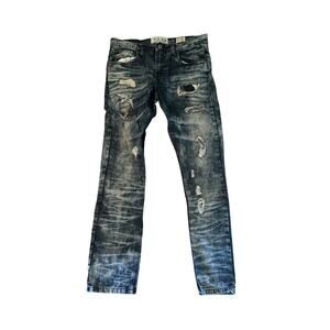 GUC L.A.B. Men's Blue Jeans Distressed 100% Cotton Slim Straight Size 34x34
